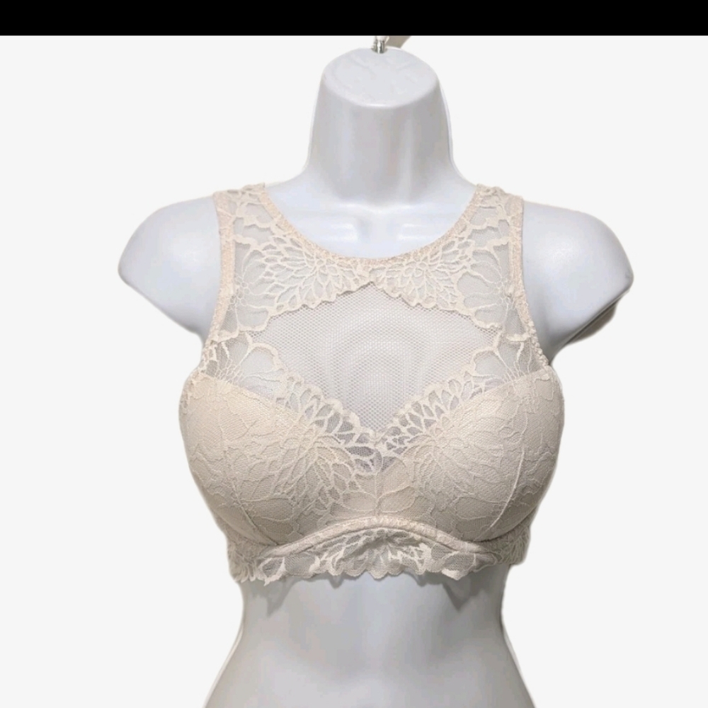 PINK Victoria's Secret Cami Bra Bralette Lace 90s Y2K Whimsical 200L